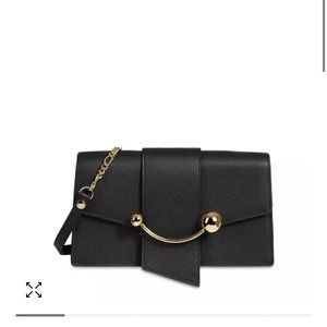 Mz Wallace textured black handbag w/ gold buckle